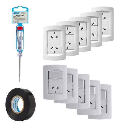 Kit Instalación Sica Llaves D Luz Armadasx10+buscapolo+cinta