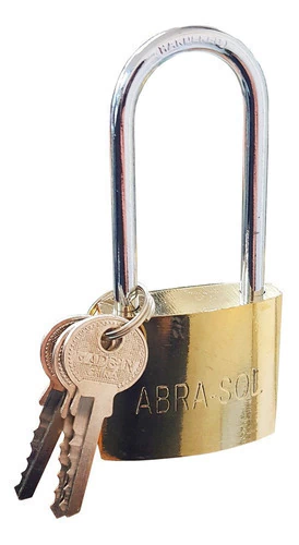 Candado Bronceado Largo De 38 Mm Traba Simple Kommers