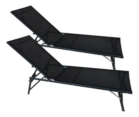 Reposera Camastro Kata X2 Unid Para Jardin Exterior Acero