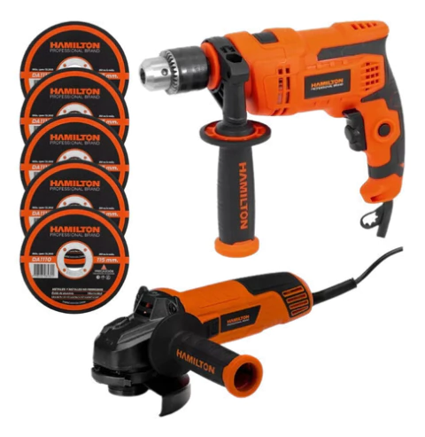Combo Hamilton Taladro + Amoladora + 5u Disco D Corte Regalo
