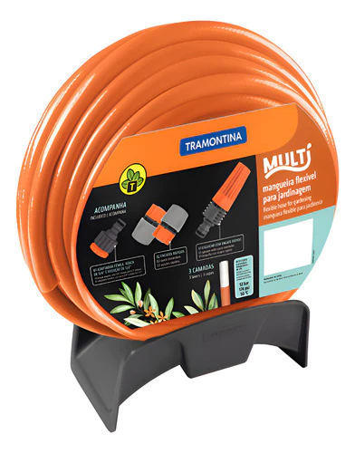 Manguera Tramontina Con Soporte 30 Metros Color Naranja