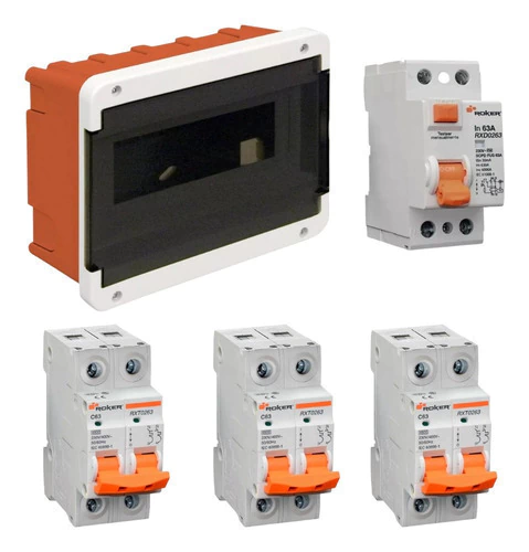 Caja Embutir 8 Modulos+disyuntor 2x25a+3 Termicas 2x25 Roker