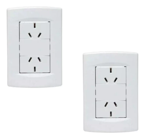 Combo Llave Luz Richi Armada 2 Tomas 220v Quantum Bio X2u