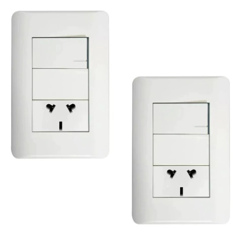 Combo Llave De Luz Armada Toma Punto Richi 10a X 2 Unidades