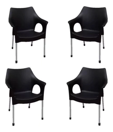 Silla Plastica Italiano P/ Metálicas X4 Unidades Colombraro