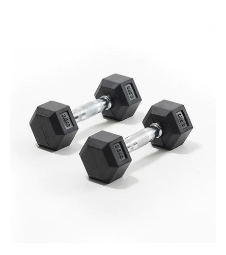 Mancuerna Hexagonales De Caucho 2.5kg X Par Mir Fitness
