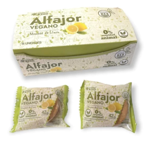 Alfajor Vegano De Mousse De Limon Animal Kind 42gr Caja X 18
