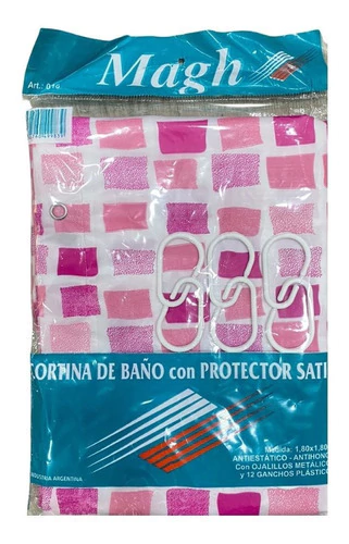 Cortina De Baño Con Protector Satin Impermeable Magh