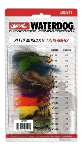 Kit 15 Moscas Fly Waterdog Premium Truchas Streamers N°6