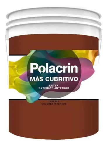 Pintura Latex Interior Exterior Polacrin Color Rojo Teja 1 L