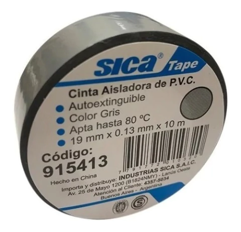 Cinta Aisladora Todos Los Colores 10 Mts Sica