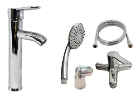Juego De Griferia Y Ducha Con Transferencia Acero Mozart