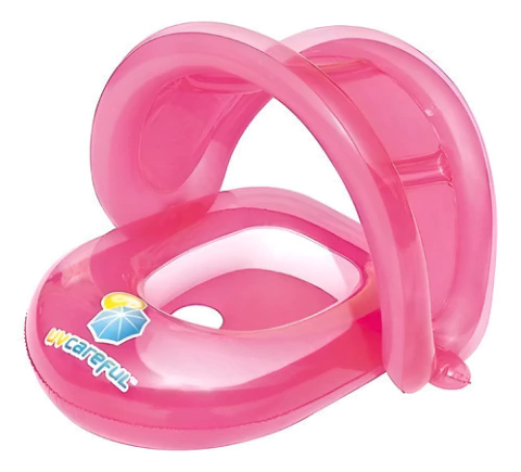 Andadera Inflable Con Techo Bestway 34091 Color Rosa