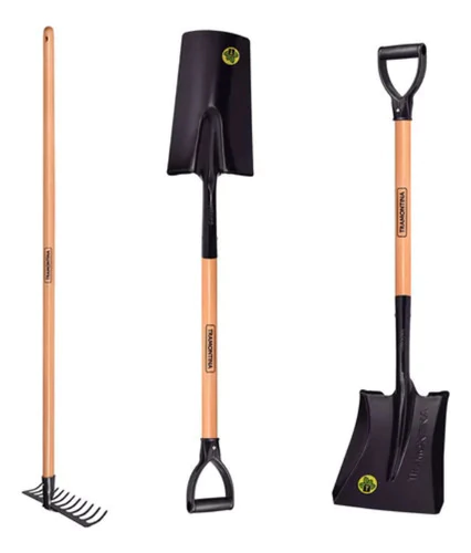 Combo Jardineria Palas + Rastrillo Con Cabo Tramontina