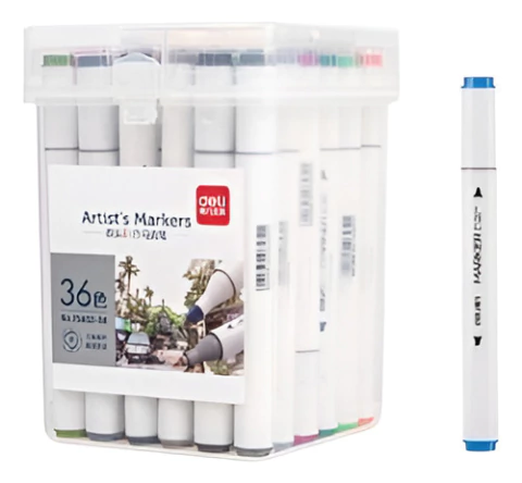 Marcadores Sketch Profesionales Doble Punta X36 - Deli