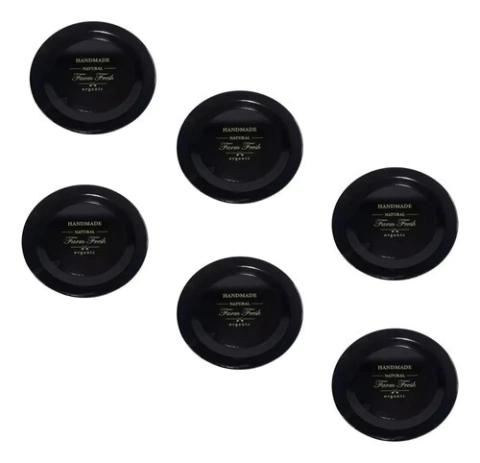 Plato Playo Enlozado Negro 23,5 Cm Jovifel X6 Unidades