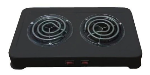 Anafe Eléctrico 2 Hornallas Negro