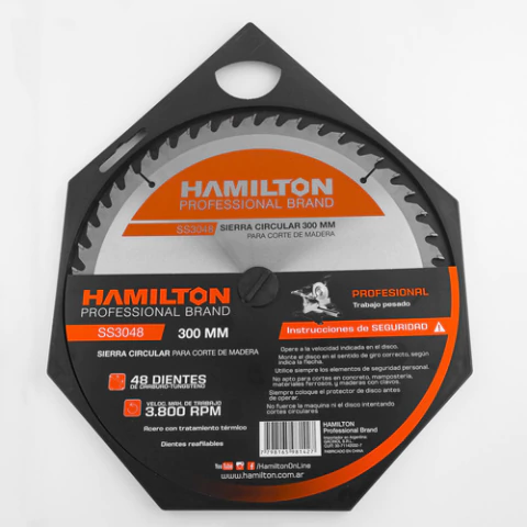 Disco Sierra Circular 48 Dientes 305mm 12 ´´ Hamilton Ss3048