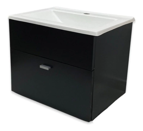 Vanitory Colgante Baño Con Bacha 50 Cm Negro