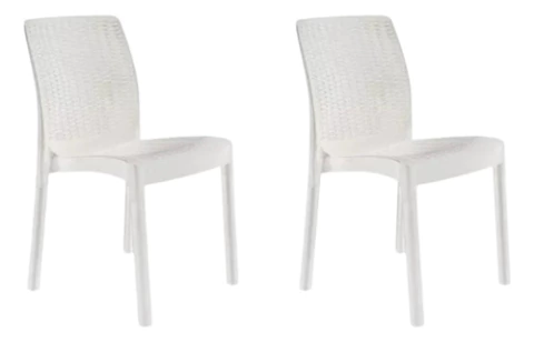 Combo Silla Plastica Colombraro Ratan Alex Apilable X2u