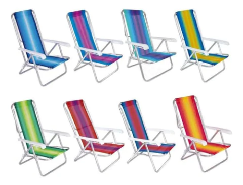 Silla Reclinable Mor 8 Posiciones Aluminio Art.002104 - Azul/amarillo