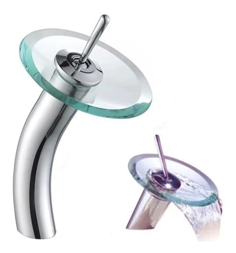 Grifería Monocomando Lavatorio Cascada Alta Redonda