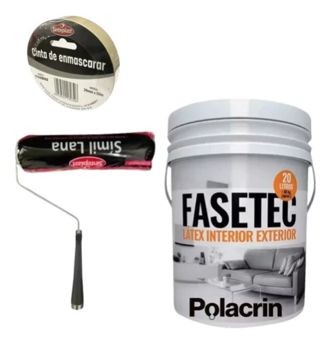 Combo Pintura Latex 20 Lts + Rodillo 22cm + Cinta Sinteplast