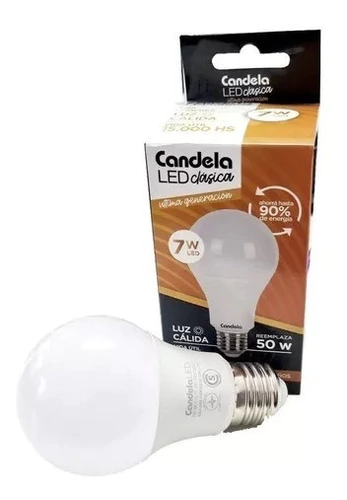 Lámpara Led Candela Luz Fría/calida 7w Equivale A 50w