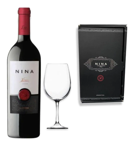 Vino Nina Gran Malbec + Estuche + Copa De Regalo
