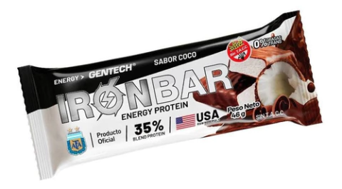 Suplemento Barra Gentech Iron Bar Proteína Coco En Unidad