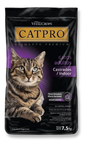 Alimento Premium Catpro Indoor Gato Adulto Castrado 7,5 Kg