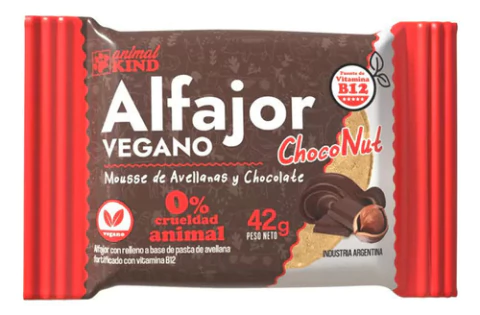 Alfajor Vegano Mousse De Avellanas Animal Kind 50 Gr X 18 U