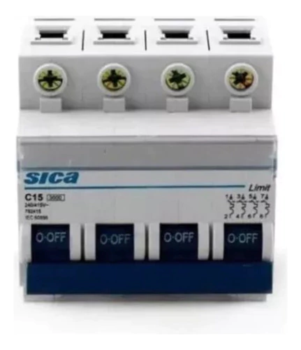 Llave Termica Tetrapolar Sica 4x15 Amp - comprar online