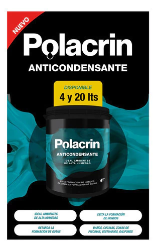 Pintura Polacrin Latex Anticondensante Color Blanco 4 Litros