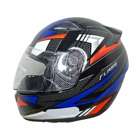 Capacete EBF Spark Flash Preto e Azul - N 60