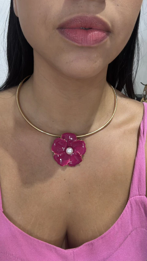 Colar ARO FLOR PINK