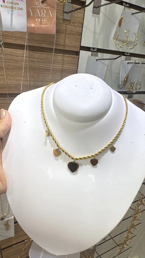 Colar aço inoxidável 5 CORAÇAO