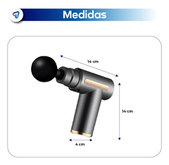 Masajeador Electrico Corporal Pro USB Pistola Masajeadora Massage gun Bateria Recargable Cabezales intercambiables - Tienda Union 