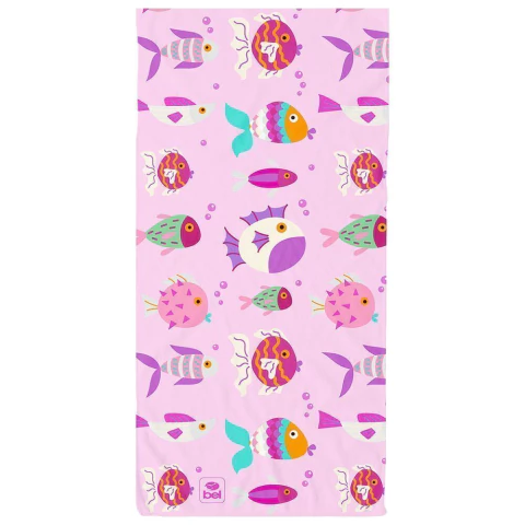 Toalha de Praia Cotton Soft Grande 1,40m Peixinhos Bel 608800
