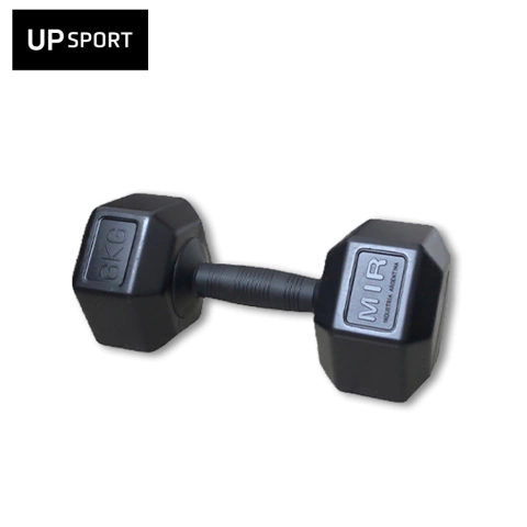 Mancuerna Hexagonal plástica de 6kg MIR negra - comprar online