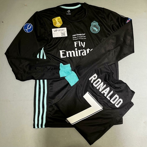 Camiseta Real Madrid negra manga larga 2017 Cristiano Ronaldo