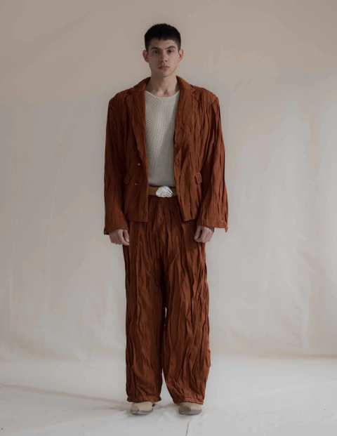 Tormenta: Terracota Cotton Trousers