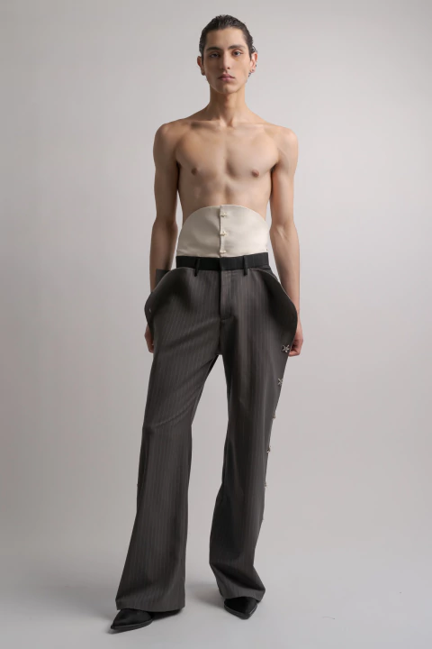 Fajilla: Ivory Wool & Silk Corset - buy online