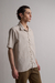 Chela Pocket: Khaki Melange Linen Shirt - comprar en línea