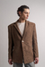 Presumido: Brown Herringbone Wool Jacket - buy online