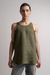 Ruda: Olive Linen Top - buy online