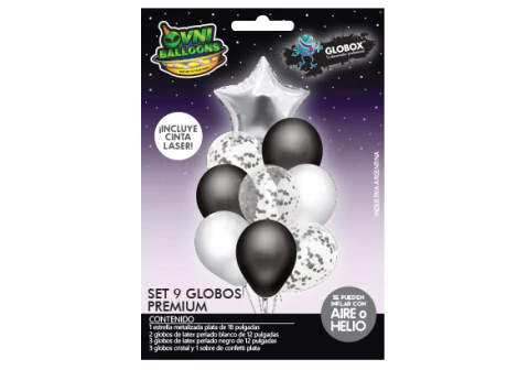SET 9 GLOBOS PREMIUM GLOBOX