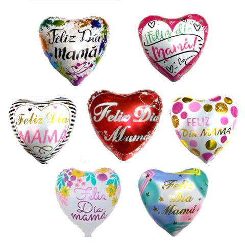 GLOBO CORAZON "FELIZ DIA MAMA" x5u. - comprar online