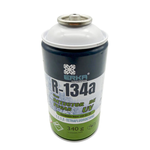 LATA DE 340G DE R134A CON DETECTOR DE FUGAS UV