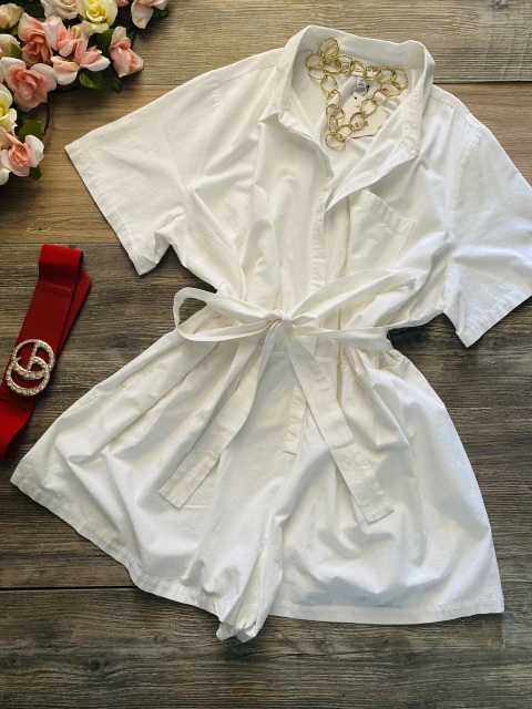 Jumper blanco tipo lino 4XL Plus Size